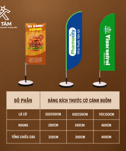 cờ phướn cánh buồm đế bê tông