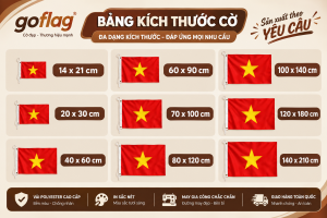 Kích thước cờ tổ quốc