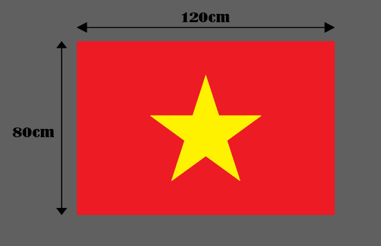 kích thước cờ tổ quốc 80cm x120cm